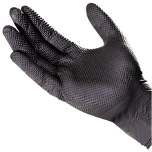 Load image into Gallery viewer, Black Textured Nitrile Gloves, 8Mil Full grip Super Extra Heavy Duty + Reusable
