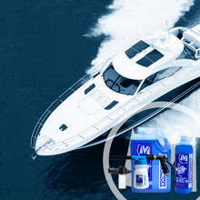Load image into Gallery viewer, Boat Cleaner Salt Wash and Surface Protection image of combo in from of boat