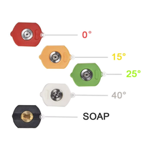 Load image into Gallery viewer, Pressure Washer Spray Nozzle Tips with extension holder. Quick Connect.