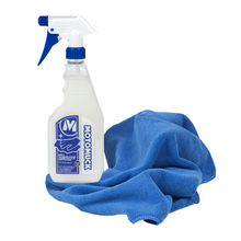 Load image into Gallery viewer, 500ml Waterless Wash and Quick detailer and absorbent microfibre towel to clean and shine surfaces without using water