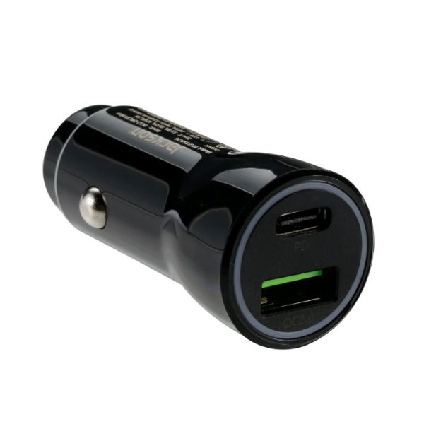 5.4A Dual Port In-Car Phone Charger w/ 1x USB-A & 1x USB-C Ports. Fast Charge 2 Devices
