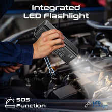 Load image into Gallery viewer, 150PSI Portable Air Compressor Power Bank w/ LED Flashlight. 7500mAh Battery
