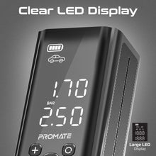 Load image into Gallery viewer, 150PSI Portable Air Compressor Power Bank w/ LED Flashlight. 7500mAh Battery
