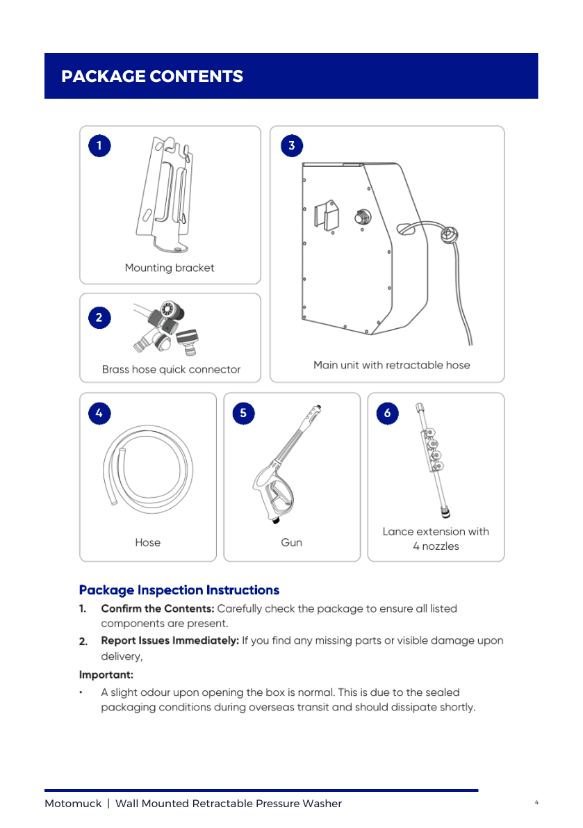 Motomuck pressure washer user guide, page 4 of 12