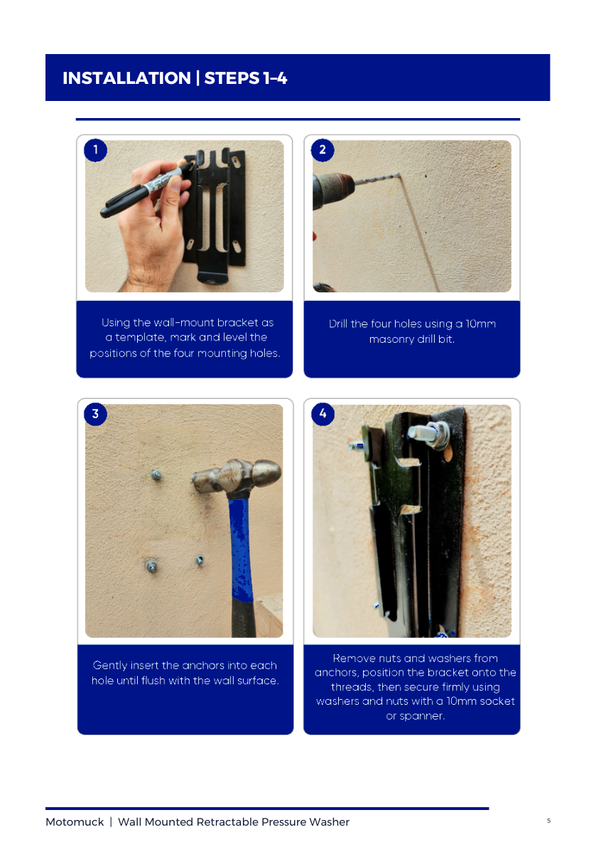 Motomuck pressure washer user guide, page 5 of 12