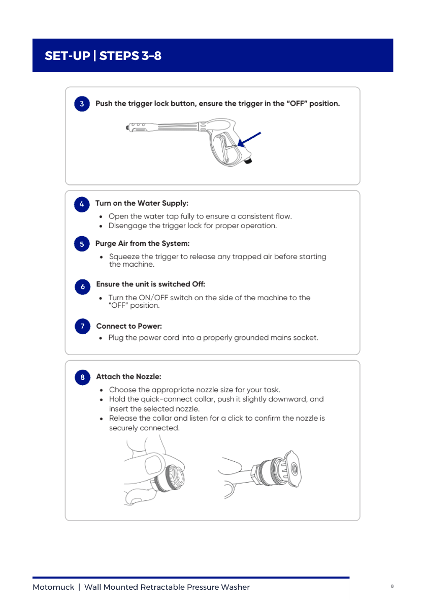 Motomuck pressure washer user guide, page 8 of 12