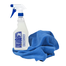 Load image into Gallery viewer, 500ml Waterless Wash and Quick detailer and absorbent microfibre towel to clean and shine surfaces without using water
